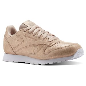 Reebok Classic Leather Turnschuhe Kinder - Rosa Gold/Beige/Weiß - DE 345-MCQ